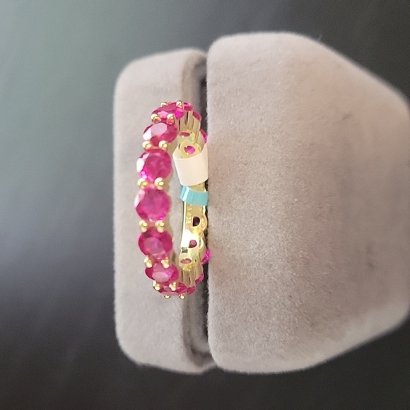 Elegant Ruby Red 925 Sterling Silver Gemstone Ring - Picture 1 of 4